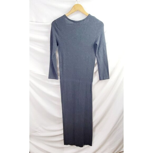 French Connection Women's Gray Sweater Dress Knit Scoop Neck 3/4 Sleeve Size 4 - Picture 2 of 6